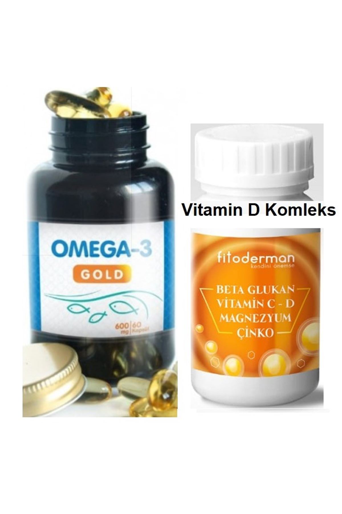 D Vitamini Komplex 60 Kapsül YNaturel ve Omega 3 GOLD 600 mg 60 Kapsül YNaturel